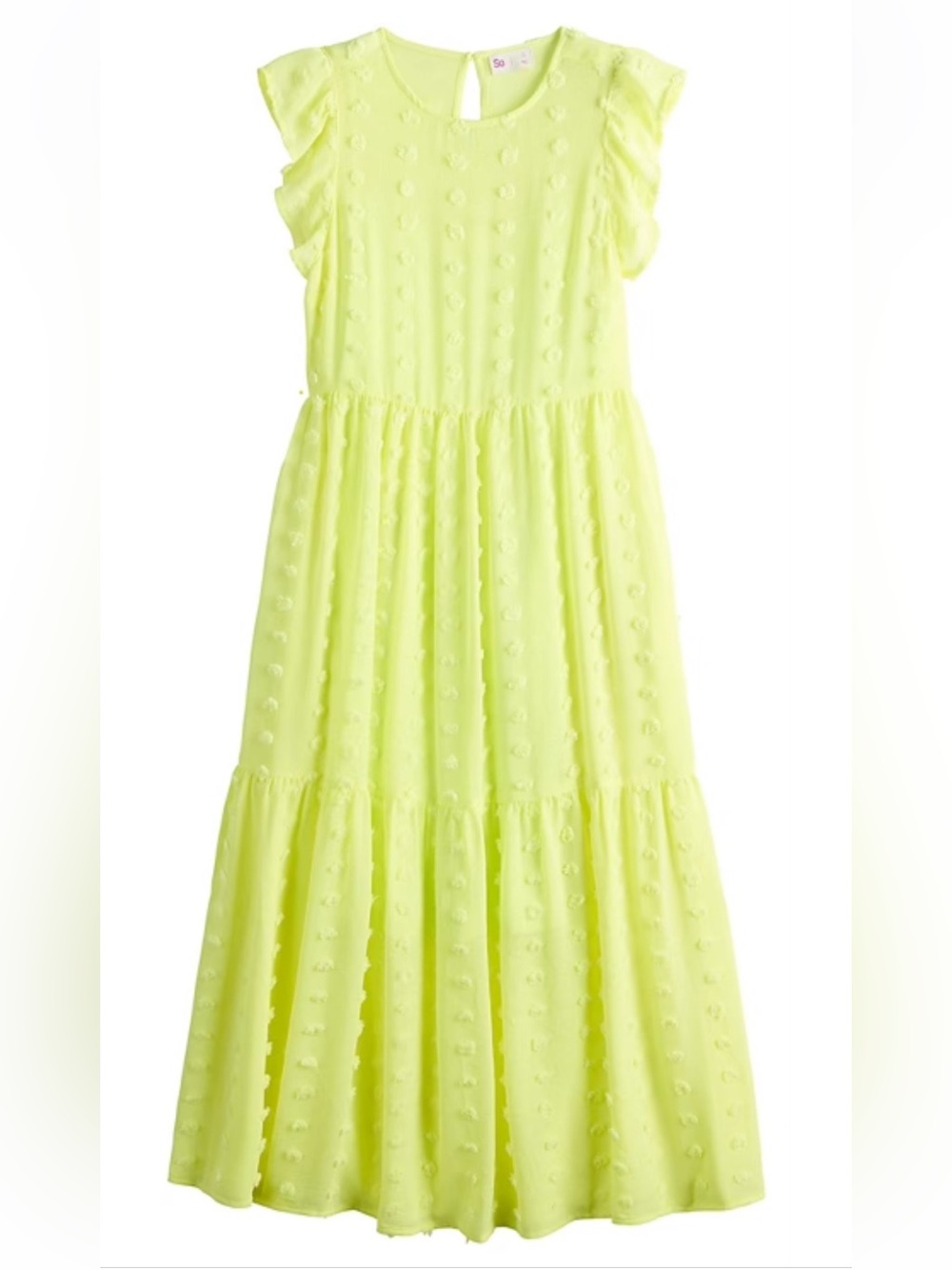 SO Highlighter Yellow Midi Dress EUC